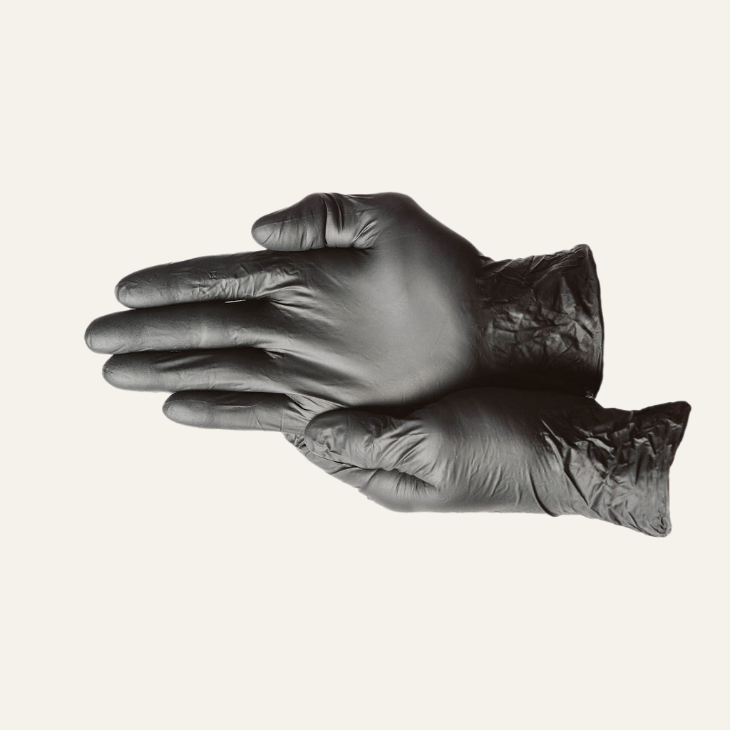 First Glove 4 Mil Black Nitrile Disposable Exam Gloves - Medical Grade