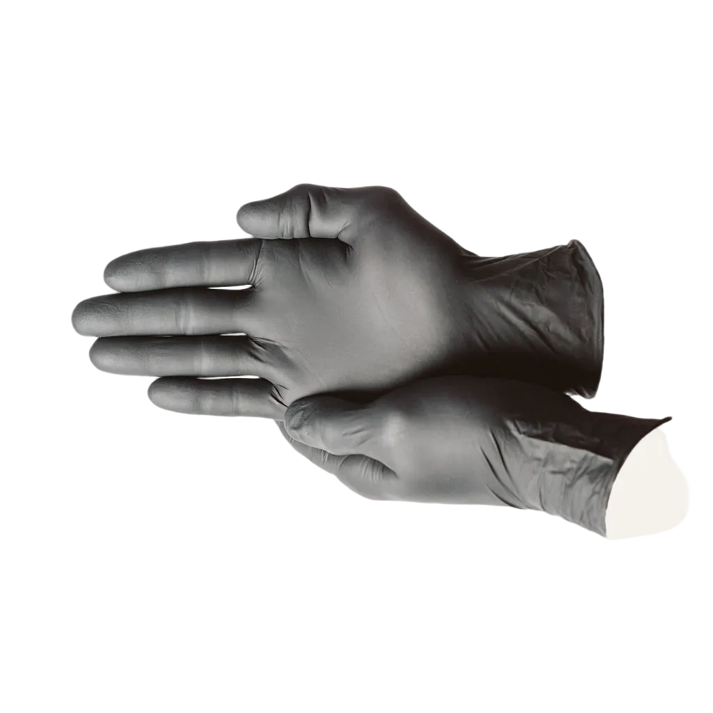 Tattoo Pro Black Latex Exam Gloves - Fully Textured Grip