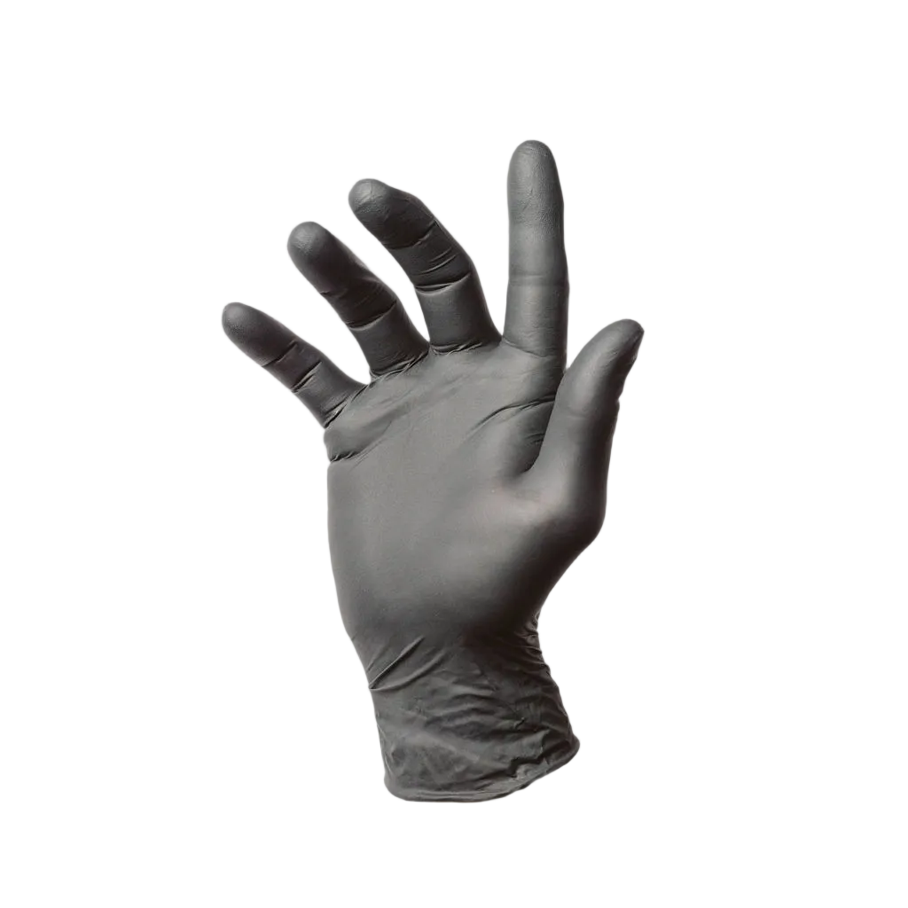 First Glove Volt black 6 mil nitrile exam gloves, close-up
