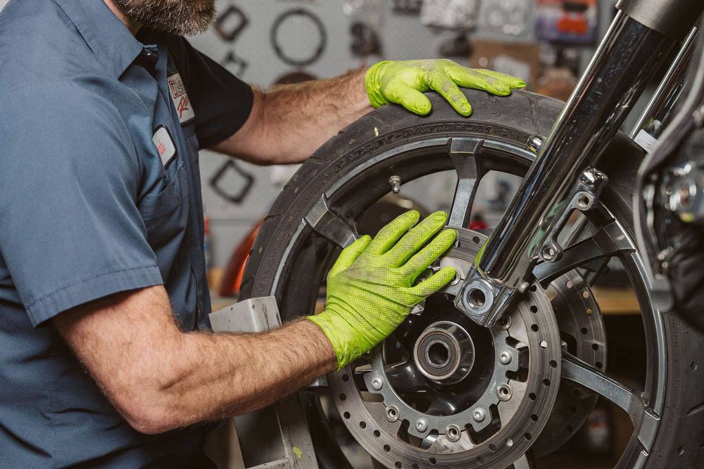 Green 8 Mil Nitrile Industrial Gloves | First Glove