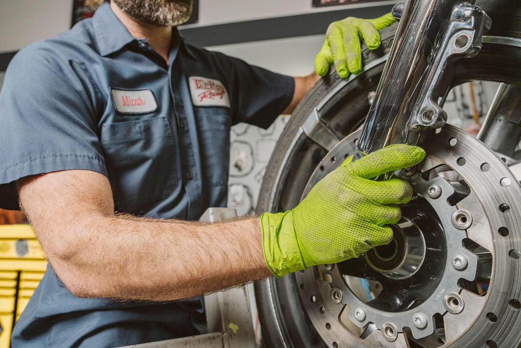 Green 8 Mil Nitrile Industrial Gloves | First Glove