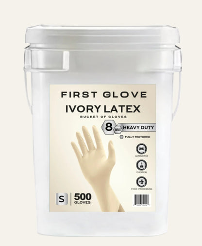 First Glove HD 8 Mil Latex Disposable Exam Gloves with Fully Texture