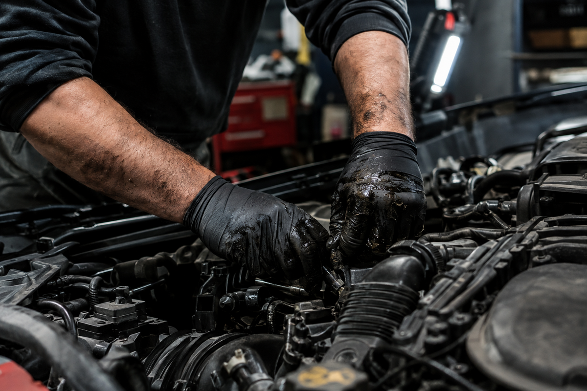 First Glove 5 Mil Black Nitrile Gloves - Powder-Free, Latex-Free